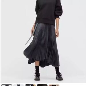 Never worn Uniqlo J Jil Sander collab pleated wrap long skirt dark grey size 10